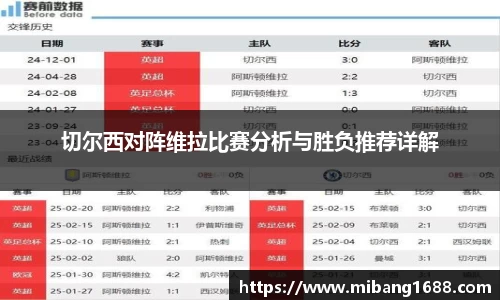 切尔西对阵维拉比赛分析与胜负推荐详解